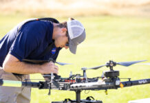 NASA Utilizes Drones for Micrometeorology and Fire Response Aid Brayden Chamberlain, UAS Pilot in Command, performs pre-flight checks on the NASA Alta X uncrewed aerial system (UAS) during NASA FireSense’s uncrewed aerial system (UAS) technology demonstration in Missoula, Montana.