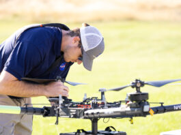 NASA Utilizes Drones for Micrometeorology and Fire Response Aid Brayden Chamberlain, UAS Pilot in Command, performs pre-flight checks on the NASA Alta X uncrewed aerial system (UAS) during NASA FireSense’s uncrewed aerial system (UAS) technology demonstration in Missoula, Montana.