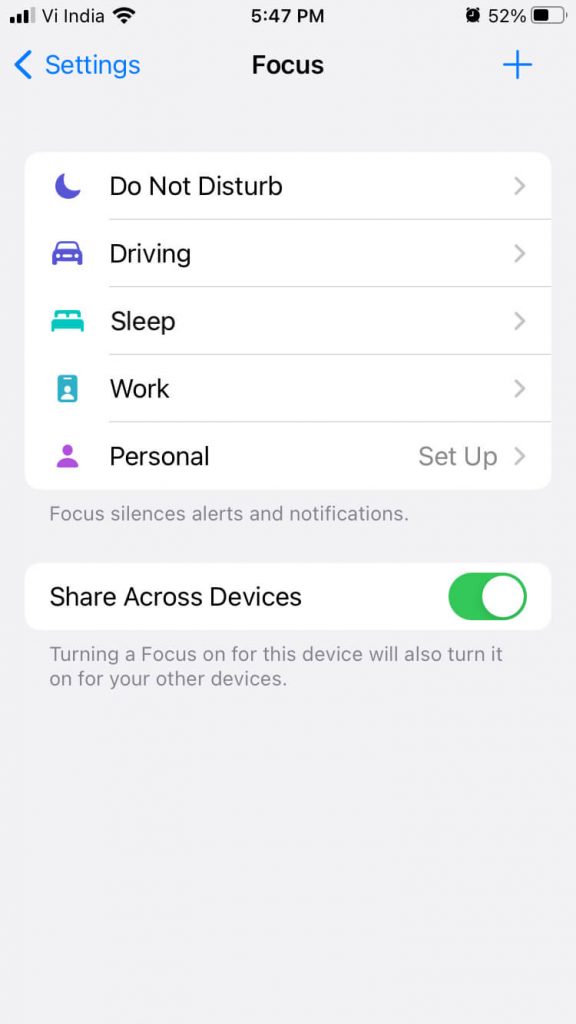 Silence Notifications in iPhone