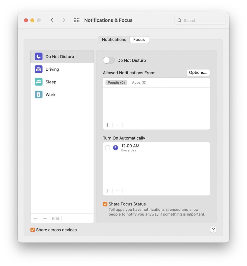 time sensitive alerts in MacOS