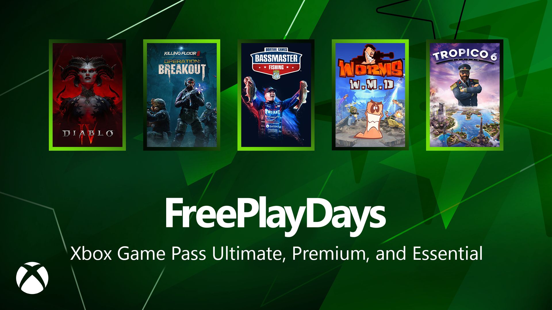 Free Play Days – Diablo IV, Killing Floor 3, Bassmaster Fishing, Worms W.M.D and Tropico 6 - Xbox Wire