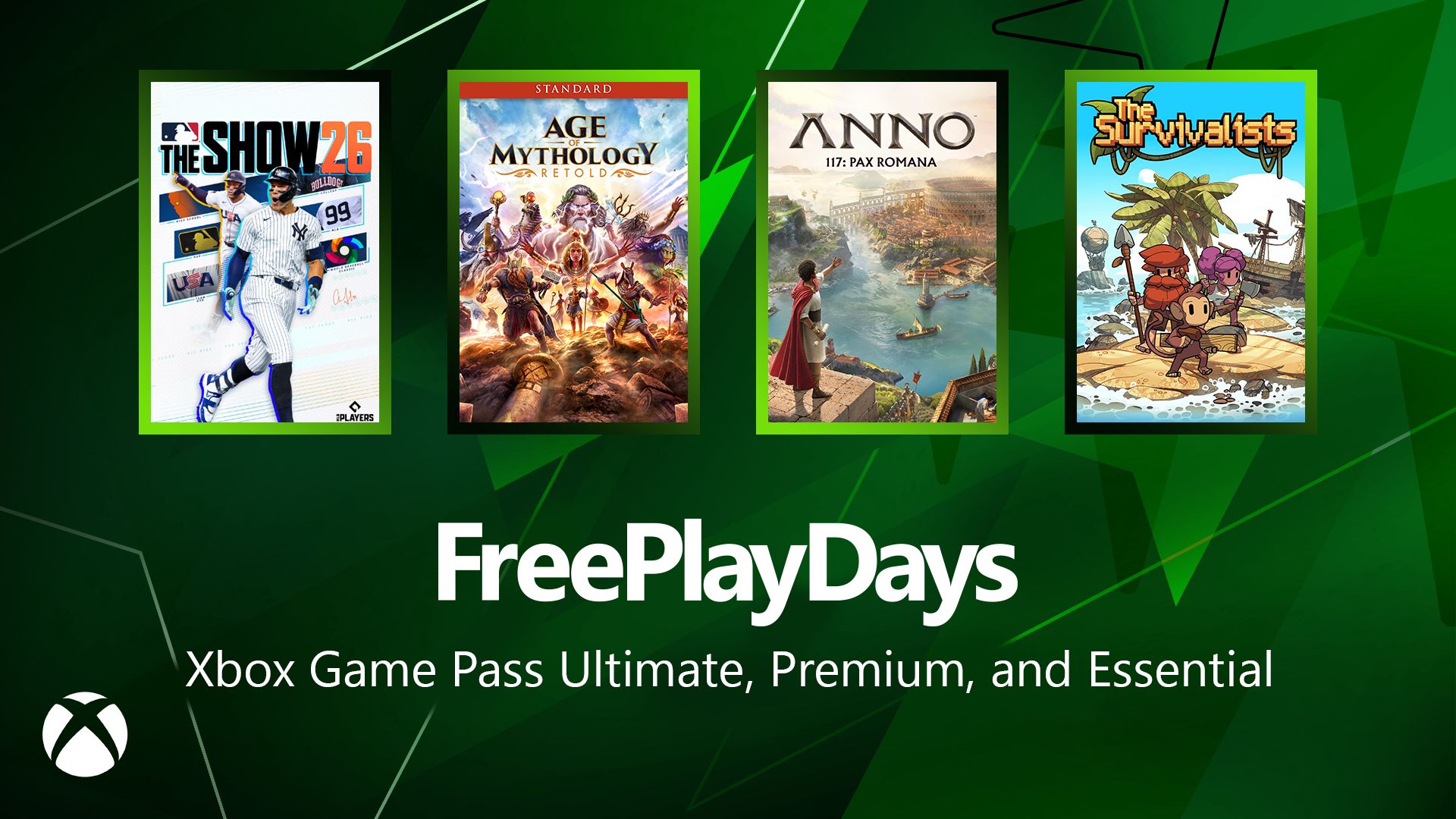 Free Play Days – MLB The Show 26, Anno 117: Pax Romana, The Survivalists and Age of Mythology: Retold - Xbox Wire