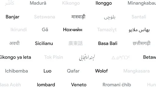 google translate 110 new languages