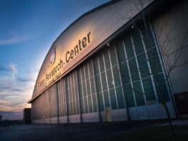 NASA Lunar Challenge Innovators to Present Breakthroughs at Awards Event A sunrise view of the hangar at NASA