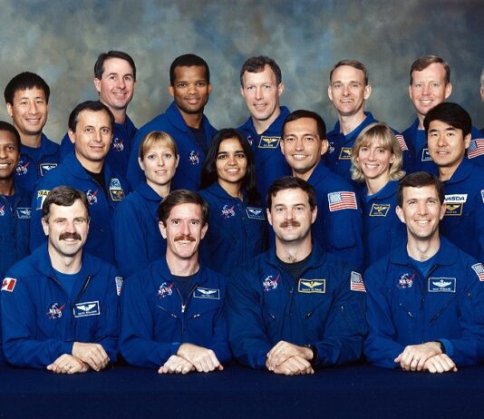 NASA Celebrates 30th Anniversary of 15th Astronaut Group Selection The Group 15 NASA and international astronaut candidates pose for a group photo – front row, Jeffrey S. Ashby, left, Dafydd “Dave” R. Williams, James F. Reilly, Scott D. Altman, Rick D. Husband, and Michael J. Bloomfield; middle row, Pamela A. Melroy, left, Michael P. Anderson, Michel Tognini, Kathryn “Kay” P. Hire, Kalpana Chawla, Carlos I. Noriega, Susan L. Still, Takao Doi, and Frederick “Rick” W. Sturckow; back row, Janet L. Kavandi, left, Edward T. Lu, Steven K. Robinson, Robert L. Curbeam, Dominic L.P. Gorie, Joe F. Edwards, Steven W. Lindsey, and Jean-Loup Chrétien.