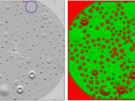 NASA Tests Precision Landing Tech at Kennedy Space Center Side-by-side images collected by a hazard detection lidar instrument show potential hazards in a simulated hazard field.