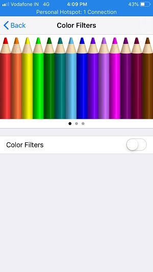iPhone Screen Back to Normal after Turning the Color Filter Off