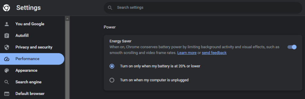 Steps To Enable Google Chrome Energy Saver Mode