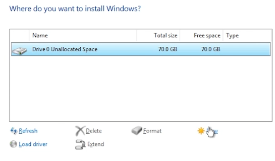 Select the Target Drive for Windows 10 Installation