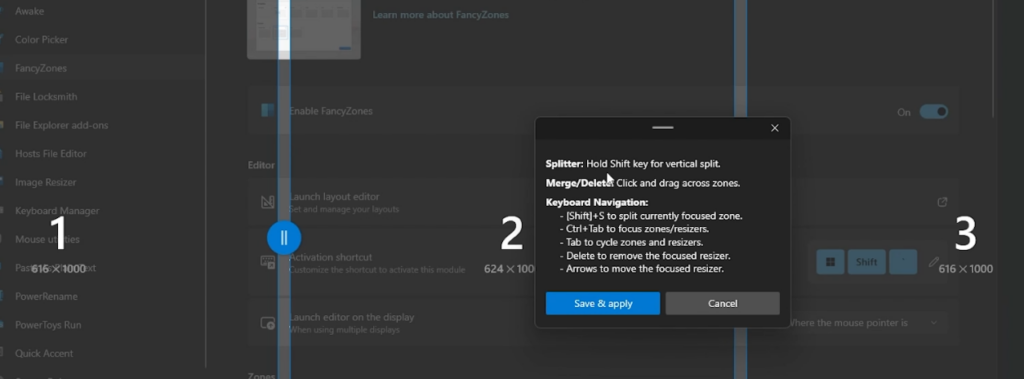 FancyZone Feature of Microsoft PowerToys