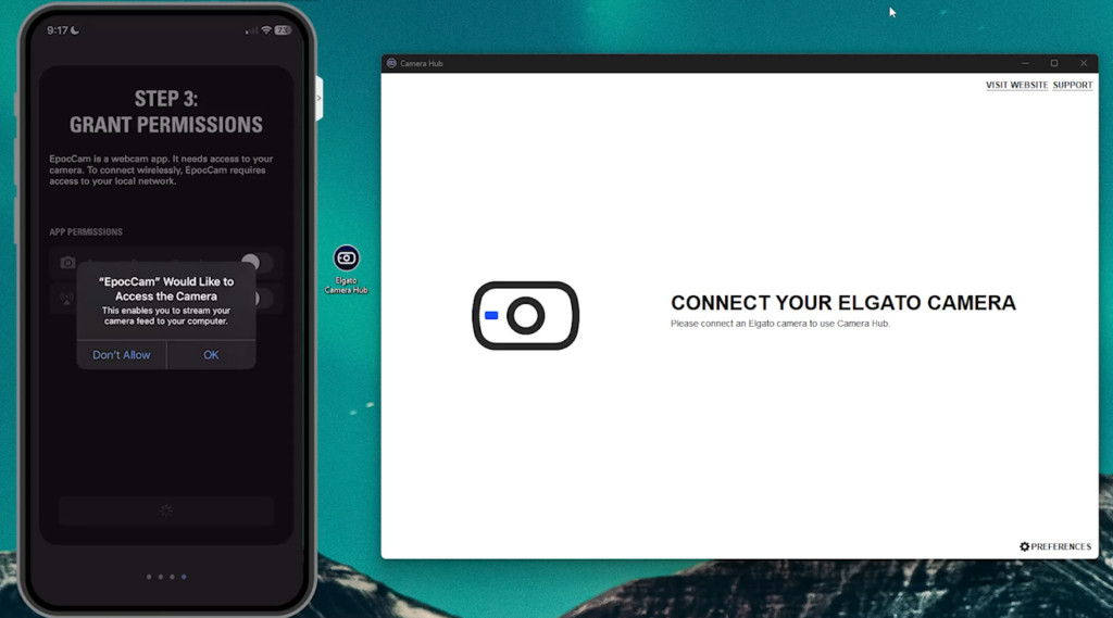 EpocCam and Camera Hub Connection