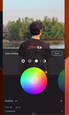 Coloring Settings in Adobe Lightroom App for iPhone