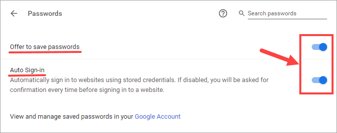 Chrome is not saving passwords 