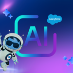 Salesforce Suites now include Agentforce for Small Business integration. Illustration of Astro and Agentforce for Salesforce Suites with AI on a purple background.