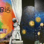 Johnson’s Student Murals Mark 25 Years of Space Exploration A colorful art mural representing space exploration. The words
