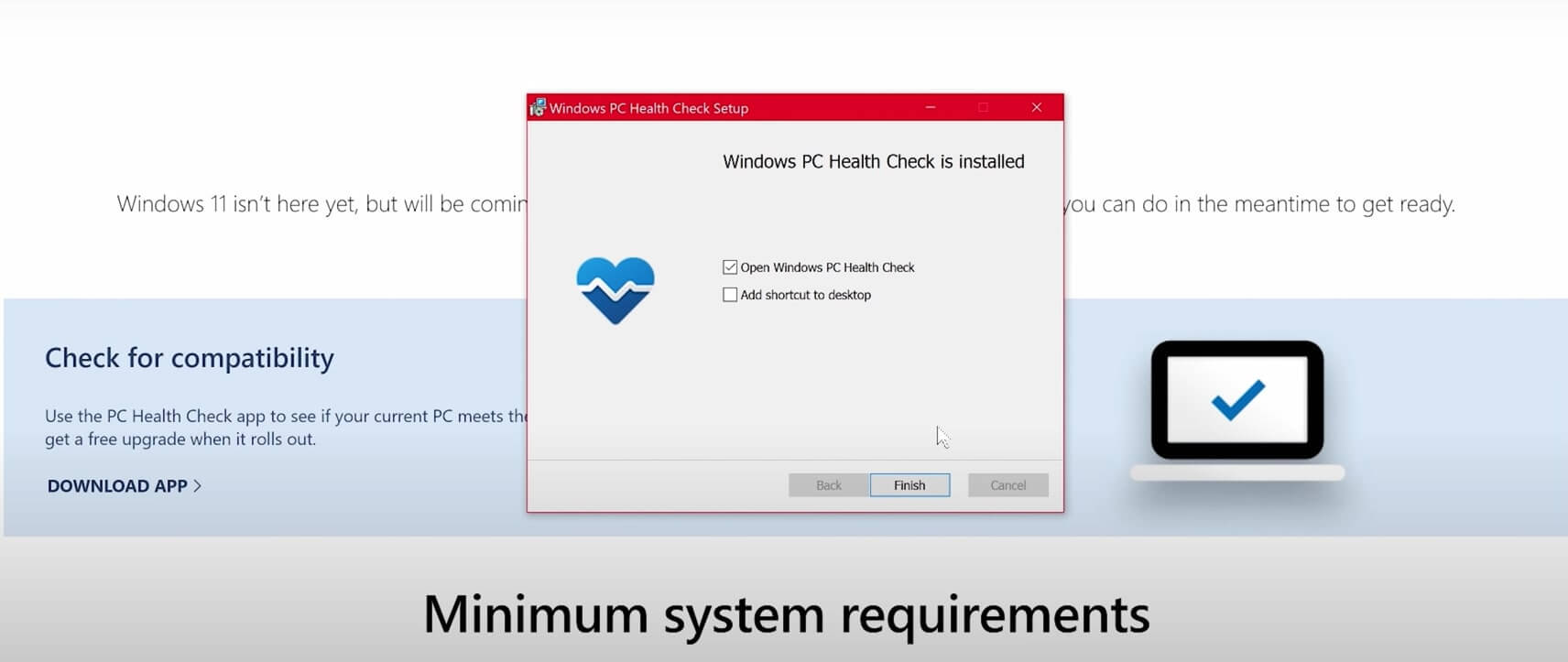 Windows pc health check