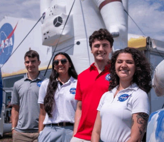 5 Strategies for an Impressive NASA Internship Application Four NASA interns pose in front of the NASA Pavilion at the EAA AirVenture Oshkosh, an annual airshow in Oshkosh, Wisconsin