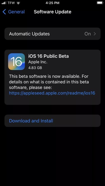 iOS 16 Beta