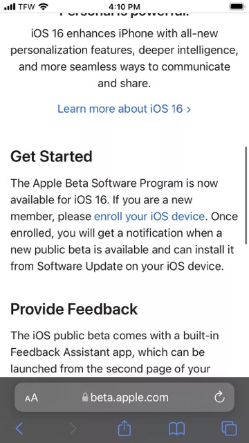 iOS 16 Beta