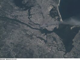 Astronaut Frank Culbertson’s 9/11 Letter from Space – NASA Archives One of a series of pictures taken of metropolitan New York City (and other parts of New York as well as New Jersey) by one of the Expedition Three crew members onboard the International Space Station (ISS) at various times during the day of September 11, 2001. The image shows a smoke plume rising from the Manhattan area. The orbital outpost was flying at an altitude of approximately 250 miles. The image was recorded with a digital still camera. Please note: The date identifiers on some frames (other than those that indicate Sept. 11, 2001) are not accurate due to a technical problem with one of the Expedition Three cameras.