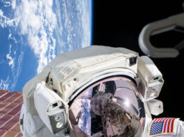 Quarter Century of Human Presence Celebrated by ISS – NASA NASA astronaut Andrew Morgan conducts a spacewalk at the Port- 6 (P6) truss structure work site to upgrade International Space Station power systems.