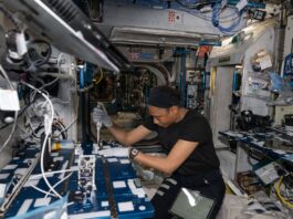 NASA Launches Space Experiment on Antibiotic-Resistant Bacteria Astronaut Jeanette Epps is shown squeezing a pipette into bacteria samples onboard the International Space Station.