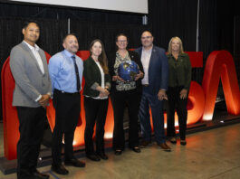 The Marshall Star – NASA News for September 18, 2024 NASA Chief Scientist and Senior Climate Advisor Kate Calvin, center left, joins team members at the agency’s Marshall Space Flight Center for a Climate and Science Town Hall on Sept. 17 in Activities Building 4316. Calvin took part in a question-and-answer session during her visit that was live streamed agencywide. Joining her in the session were, from left, Rahul Ramachandran, research scientist and senior data science strategist for the Science Research and Project Division at Marshall; Marshall Earth Science Branch Chief Andrew Molthan; Marshall Chief Scientist Renee Weber; Marshall Center Director Joseph Pelfrey; and Marshall Science and Technology Office Manager Julie Bassler, who moderated the panel.