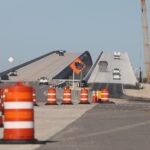 NASA’s New Bridge to Support U.S. Space Initiatives Image shows cars driving on a recently opened road that was under construction