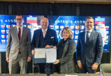 Liechtenstein Joins Artemis Accords as Latest NASA Partner From left to right, Ambassador of the Principality of Liechtenstein to the United States of America Georg Sparber, Director of the Office for Communications of the Principality of Liechtenstein Dr. Rainer Schnepfleitner, NASA Deputy Administrator Pam Melroy, and Ambassador Extraordinary and Plenipotentiary to the Swiss Confederation and to the Principality of Liechtenstein Scott Miller, pose for a group photo during an Artemis Accords signing ceremony, Friday, Dec. 20, 2024, at the Mary W. Jackson NASA Headquarters building in Washington. The Principality of Liechtenstein is the 52nd country to sign the Artemis Accords, which establish a practical set of principles to guide space exploration cooperation among nations participating in NASA’s Artemis program. Photo Credit: (NASA/Keegan Barber)