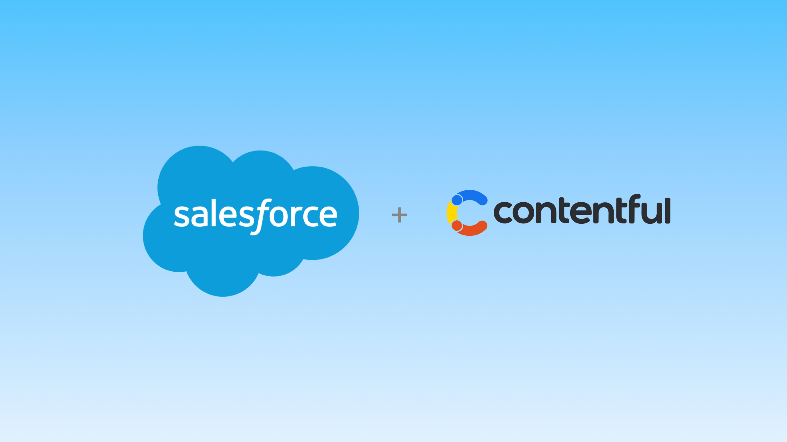 m a announements contentful.png Salesforce and Contentful logos on a light blue gradient background.