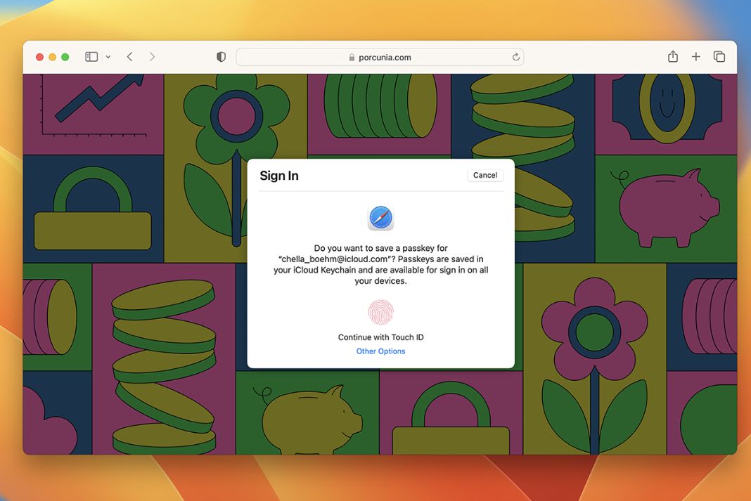 macOS Ventura Apple Passkeys