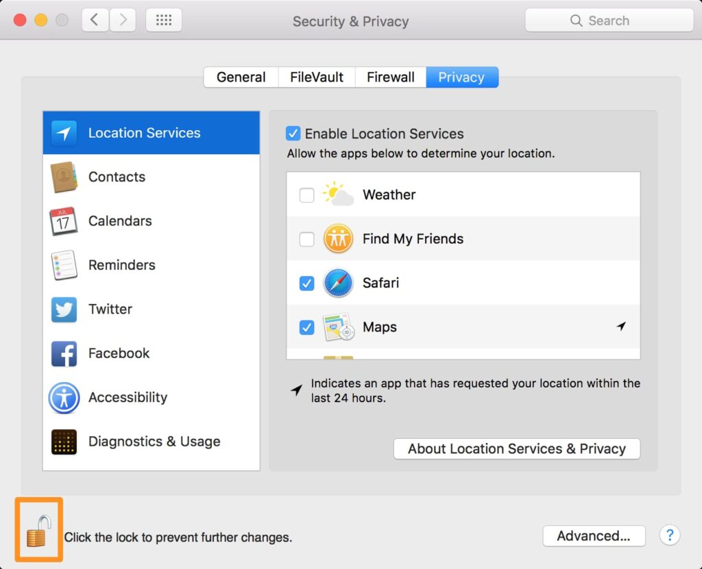 macOS Ventura location services not working