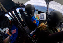 Colorado Mountains Host NASA’s Simulated Artemis Moon Landing Training NASA astronauts Matthew Dominick (left) and Mark Vande Hei (right) prepare to fly out to a landing zone in the Rocky Mountains as part of the certification run for the NASA Artemis course at the High-Altitude Army National Guard Aviation Training Site in Gypsum, Colorado, Aug. 26.