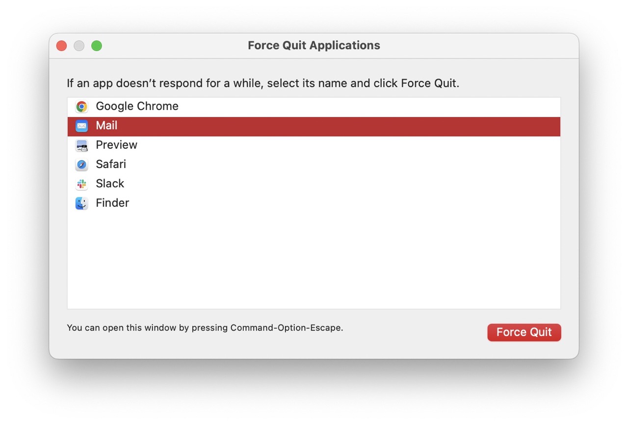 Mail on macOS Monterey