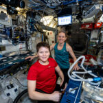 NASA Astronauts Engage with Students in New York, Utah NASA astronauts (left to right) Anne McClain and Nichole Ayers, pose for a portrait together aboard the International Space Station. Moments earlier, Ayers finished trimming McClain
