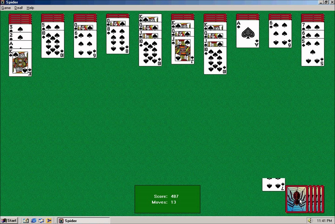 Old version of spider solitaire Old version of spider solitaire