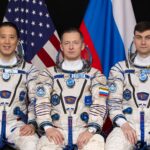 NASA Prepares to Broadcast Crew Launch for Station Missions The Roscosmos Soyuz MS-27 spacecraft will launch from the Baikonur Cosmodrome in Kazakhstan to the International Space Station with (pictured left to right) NASA astronaut Jonny Kim and Roscosmos cosmonauts Sergey Ryzhikov and Alexey Zubritsky.