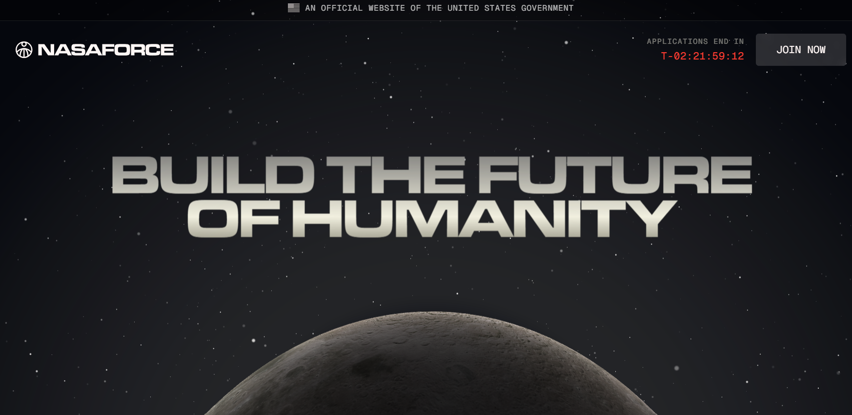 Image showing NASA Force.gov website homepage