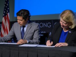 NASA Fosters Student STEM Education with Fresh Collaboration President and CEO of the Hispanic Heritage Foundation Jose Antonio Tijerino, left, and NASA Deputy Administrator Pam Melroy, sign a Space Act Agreement between the HHF and NASA to collaborate and expand STEM opportunities for Latino K-12 and university students and reduce barriers to agency activities and opportunities, Monday, Sept. 30, 2024, at the NASA Headquarters Mary W. Jackson Building in Washington.