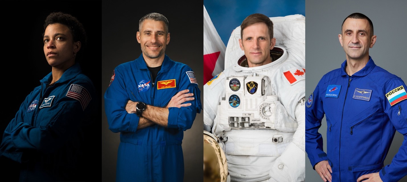 Compilation of four astronaut portraits that make up NASA