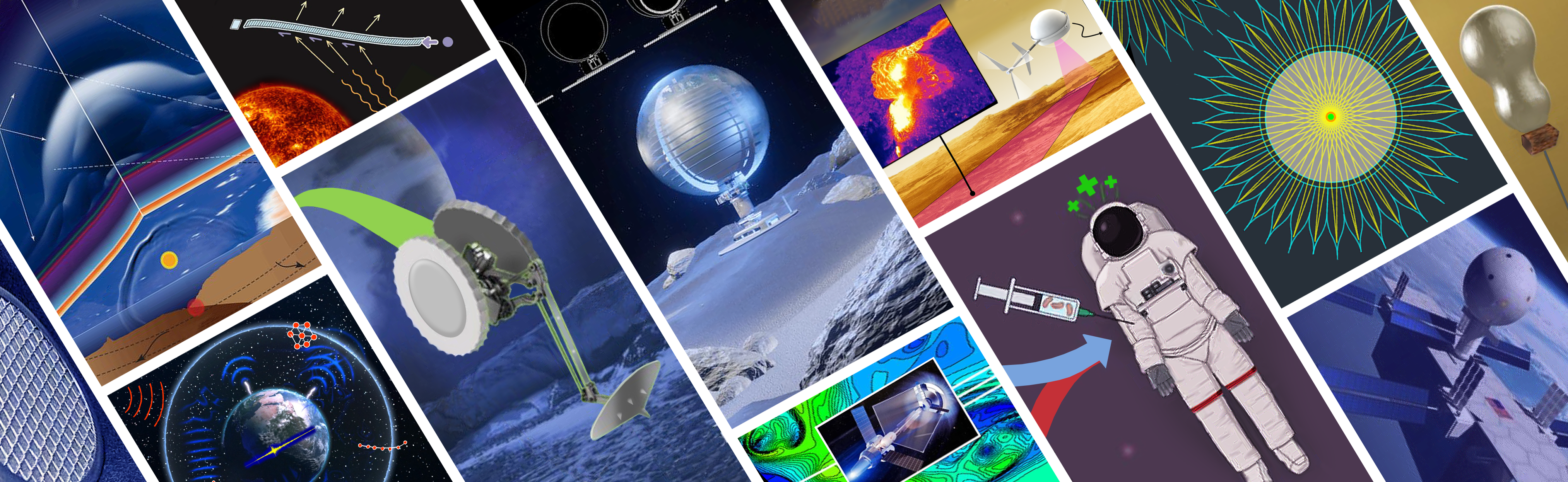 niac 2025 webbanner.png A collage of artist concepts highlighting the novel approaches proposed by the 2025 NIAC awardees for possible future missions.