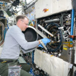 Astronaut Q&A Brings Space Exploration to New Jersey Students Astronaut Nick Hague swaps samples of materials to observe how they burn in weightlessness.
