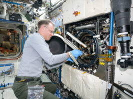 Astronaut Q&A Brings Space Exploration to New Jersey Students Astronaut Nick Hague swaps samples of materials to observe how they burn in weightlessness.