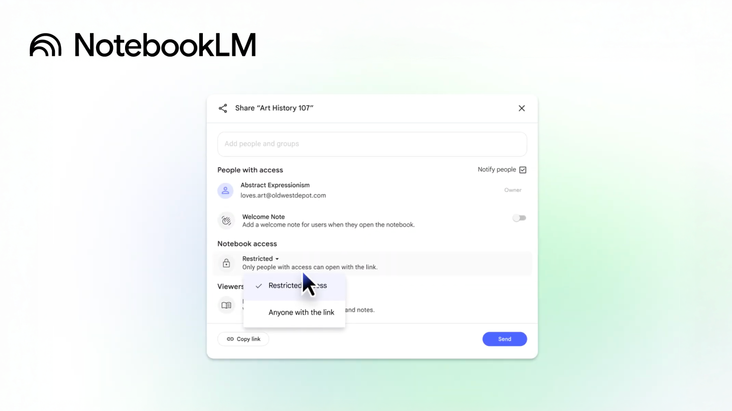 NotebookLM is adding a new way to share your own notebooks publicly.