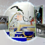 NVIDIA GTC highlights virtual worlds driving the era of AI. Key visual showcasing partner robots in action running and working on an assembly line.