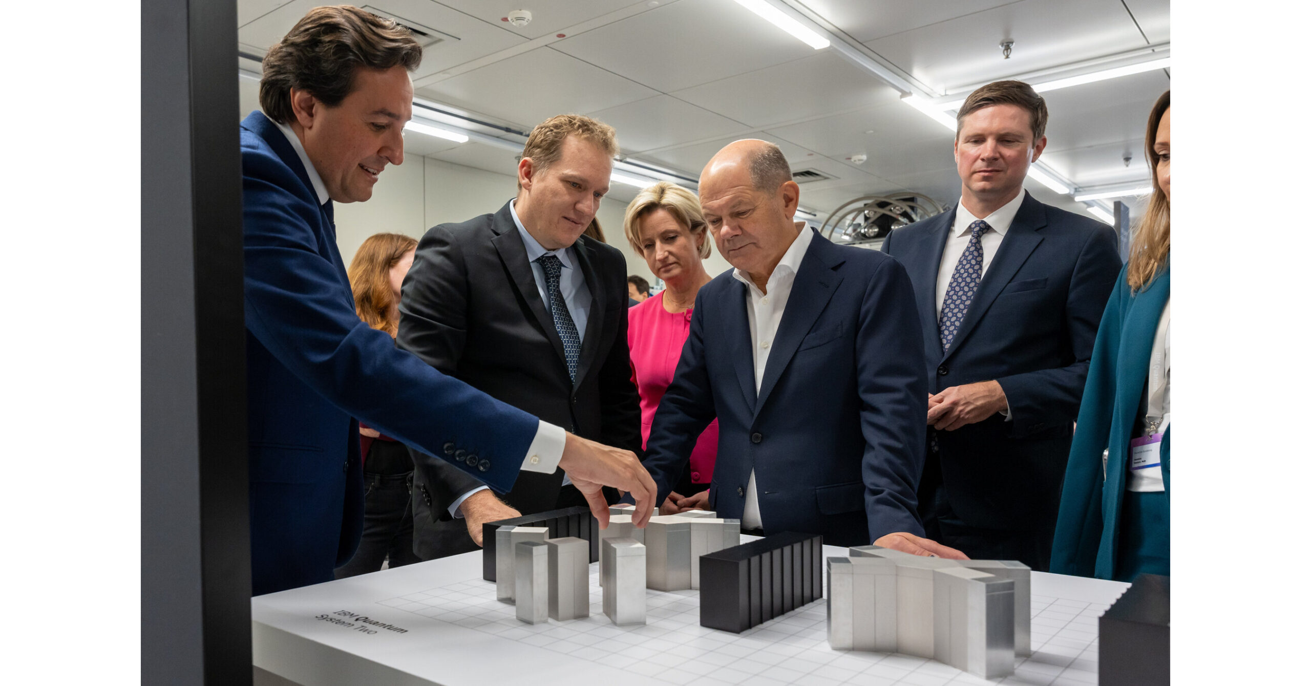 olaf scholz on tour of the ibm quantum data center in europe with dario gil and jay gambetta.jpg First IBM Quantum Data Center in Europe Opens; Will Include IBM's Most Performant Quantum Systems