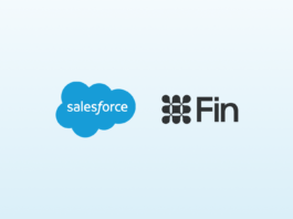 Salesforce Agrees to Acquire Fin in Strategic Move for Growth Salesforce and Fin company logos on a light blue gradient background.