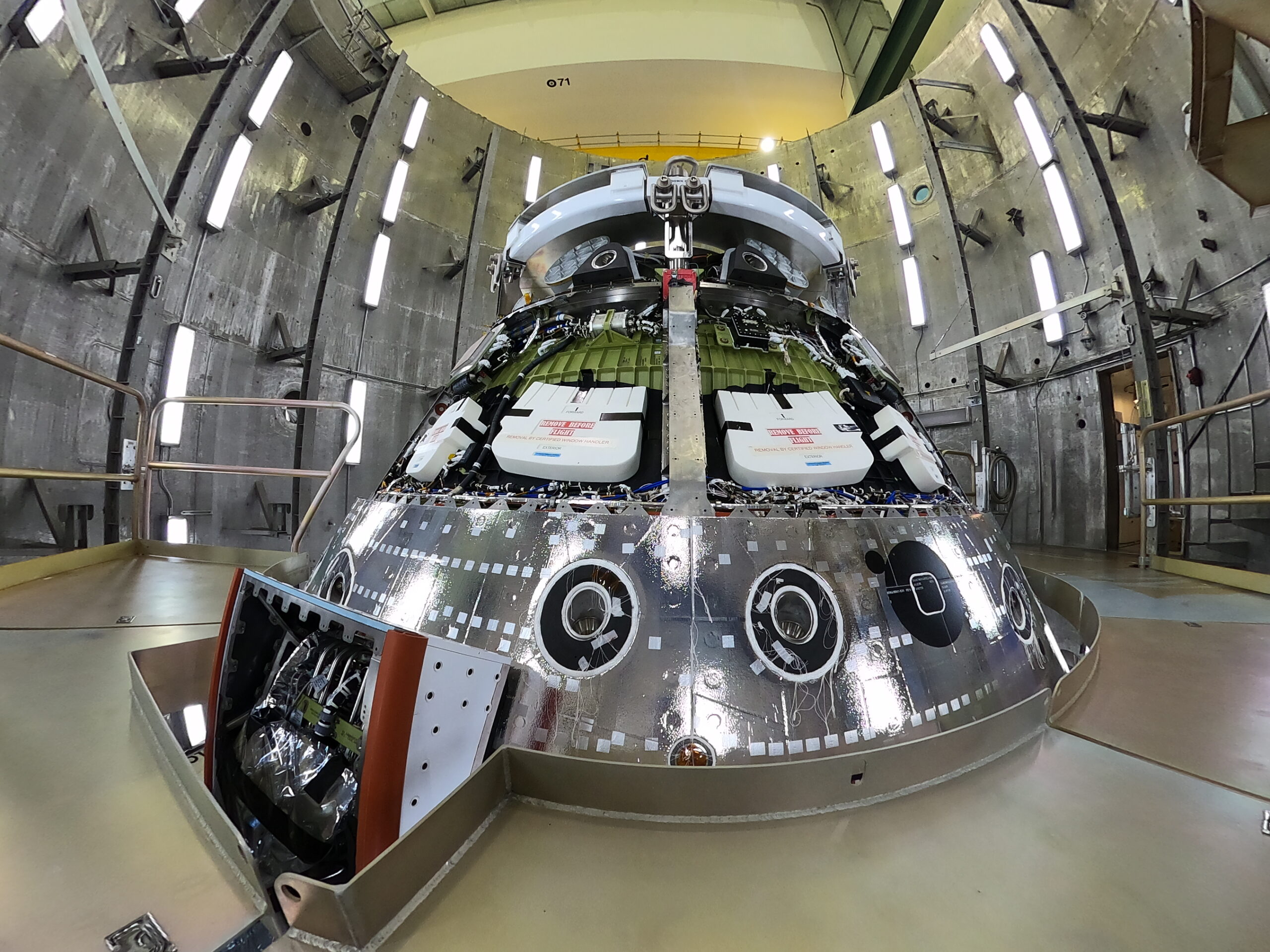 Image shows Orion spacecraft