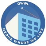 Californians: Join NASA’s Ozone Pollution Study by Flying! The Ozone Where We Live project logo, which shows a sunlit multi-story building with a small aircraft flying over it leaving a yellow contrail in a blue sky. In white letters on a blue field circling the image are the words “OWWL Ozone Where We Live.”