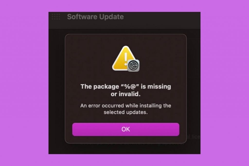package %@ is missing or invalid macOS Monterey (2)